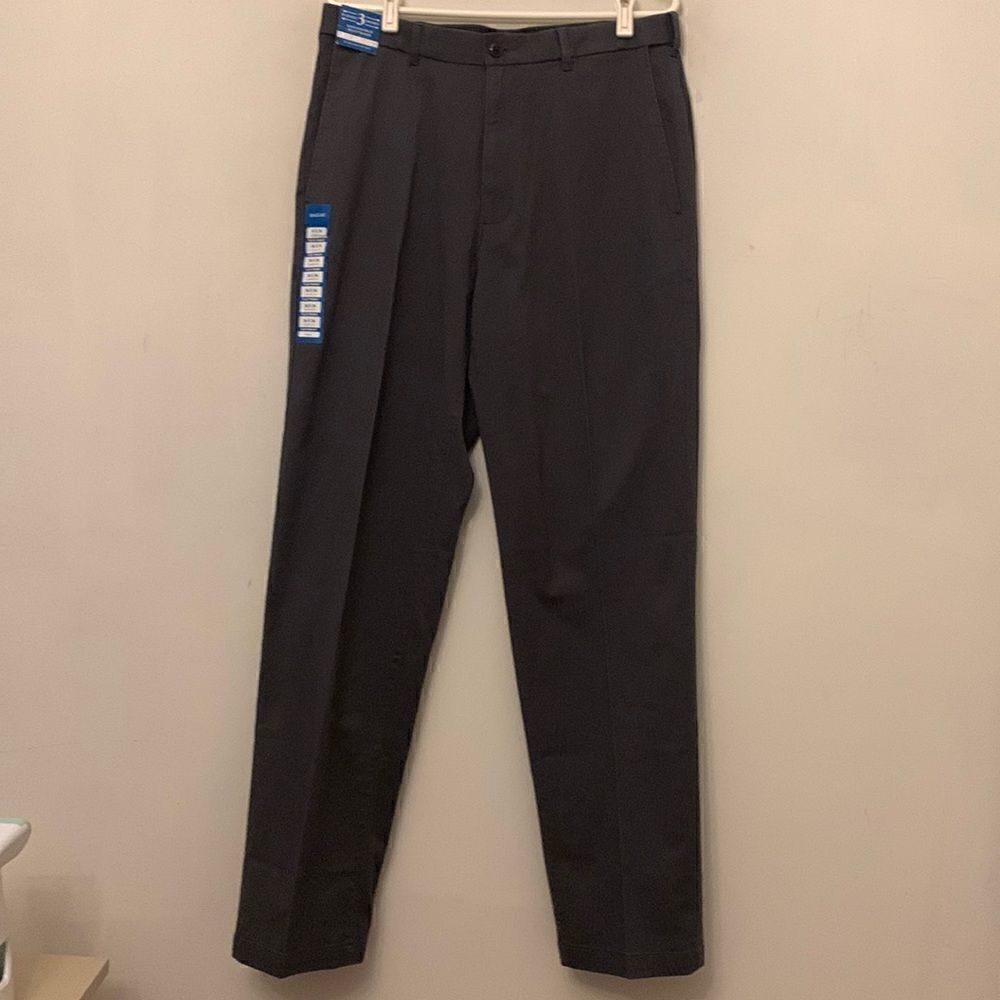 Haggar classic fit cotton twill charcoal gray pants Size 34 X 34 NWT